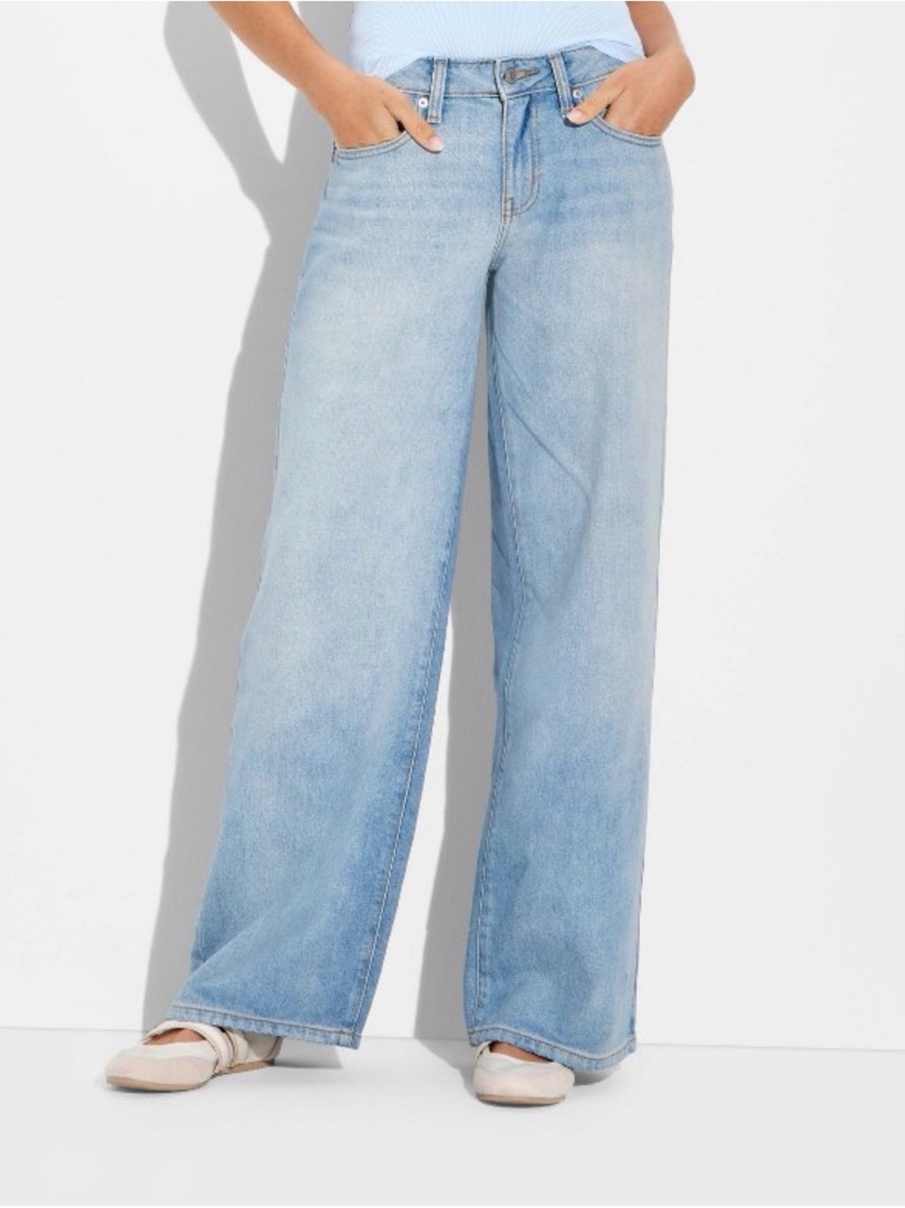 wild fable Light Wash Wide-Leg Jeans